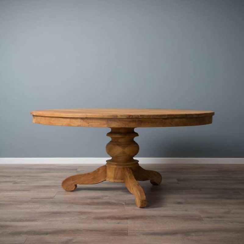 1.2m Reclaimed Teak Circular Pedestal Dining Table