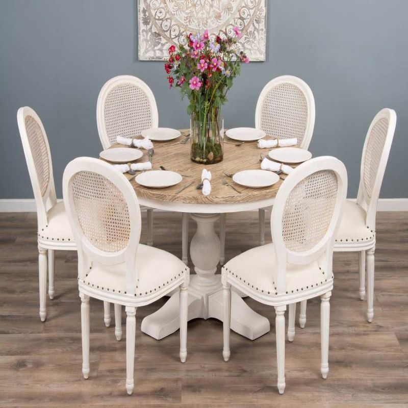 1.3m Country Pedestal Dining Table with 6 Ellena Chairs 