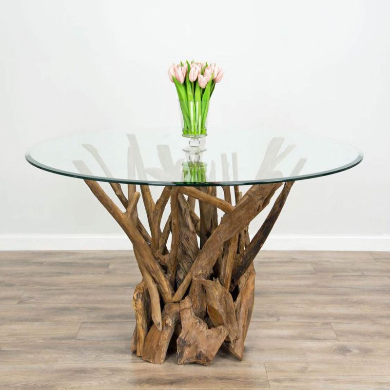 1.2m Reclaimed Teak Root Piece Circular Dining Table 