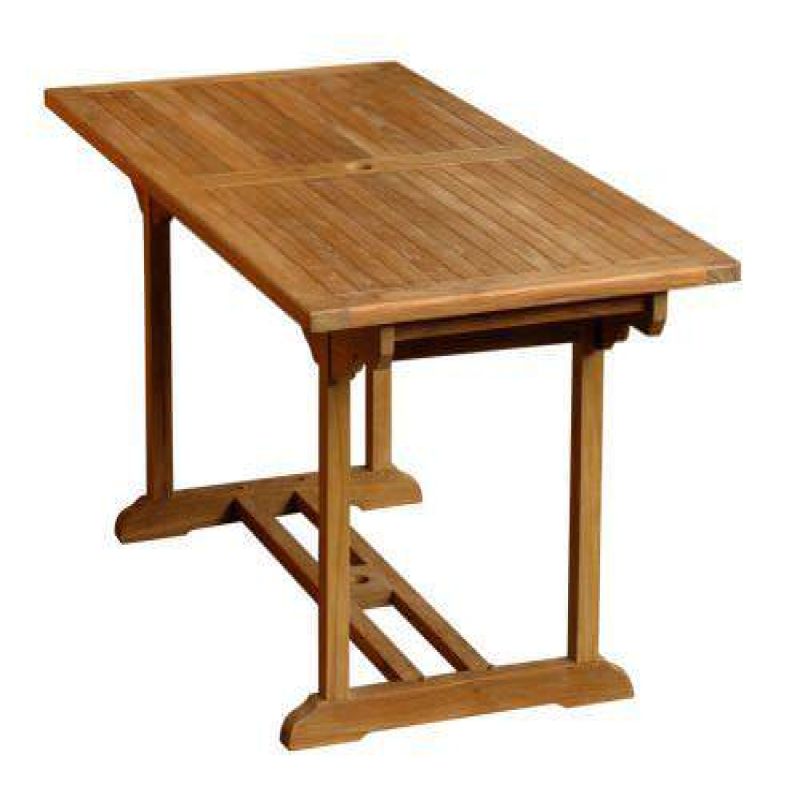 1.6m Teak Rectangular Pedestal Table