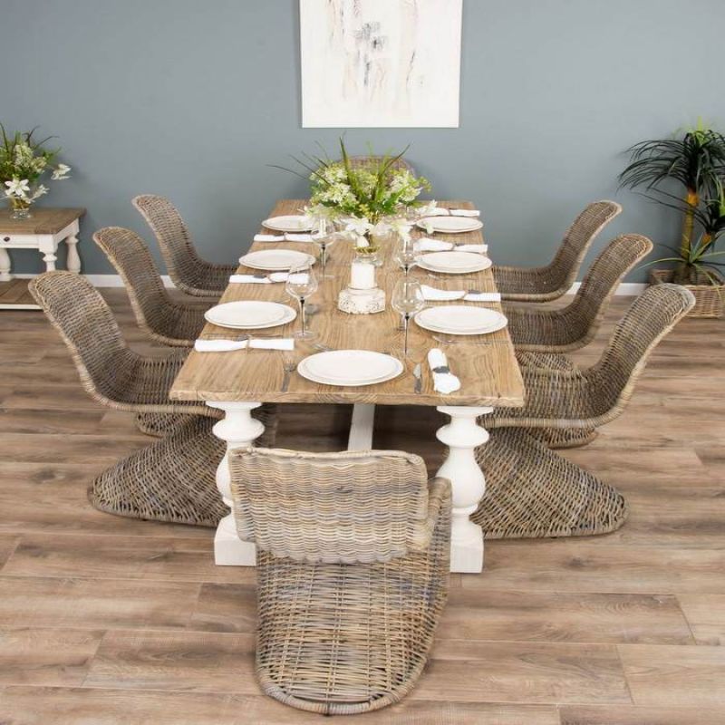 2.4m Ellena Dining Table with 8 Stackable Zorro Chairs 
