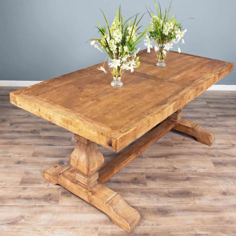 2.4m Reclaimed Elm Pedestal Dining Table