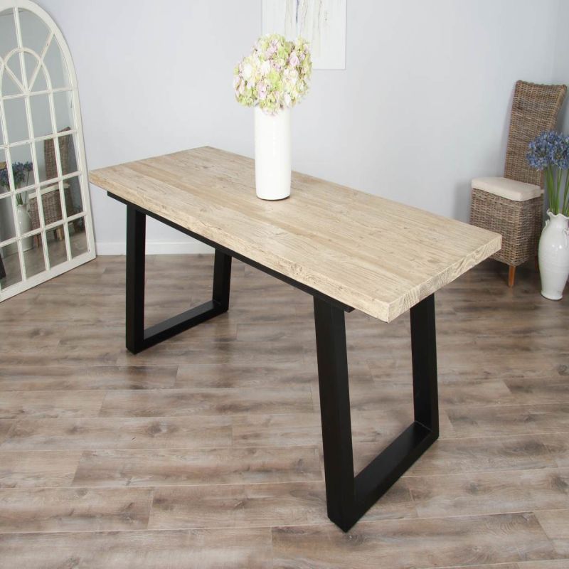 2.4m Industrial Chic Cubex Dining Table - Black Legs
