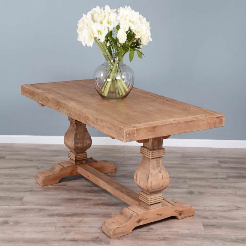 1.8m Reclaimed Elm Pedestal Dining Table 