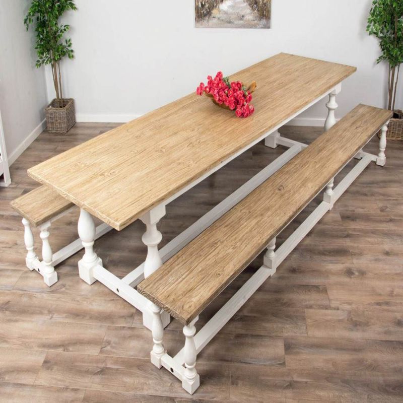 3.6m Ellena Dining Table with 2 Backless Benches