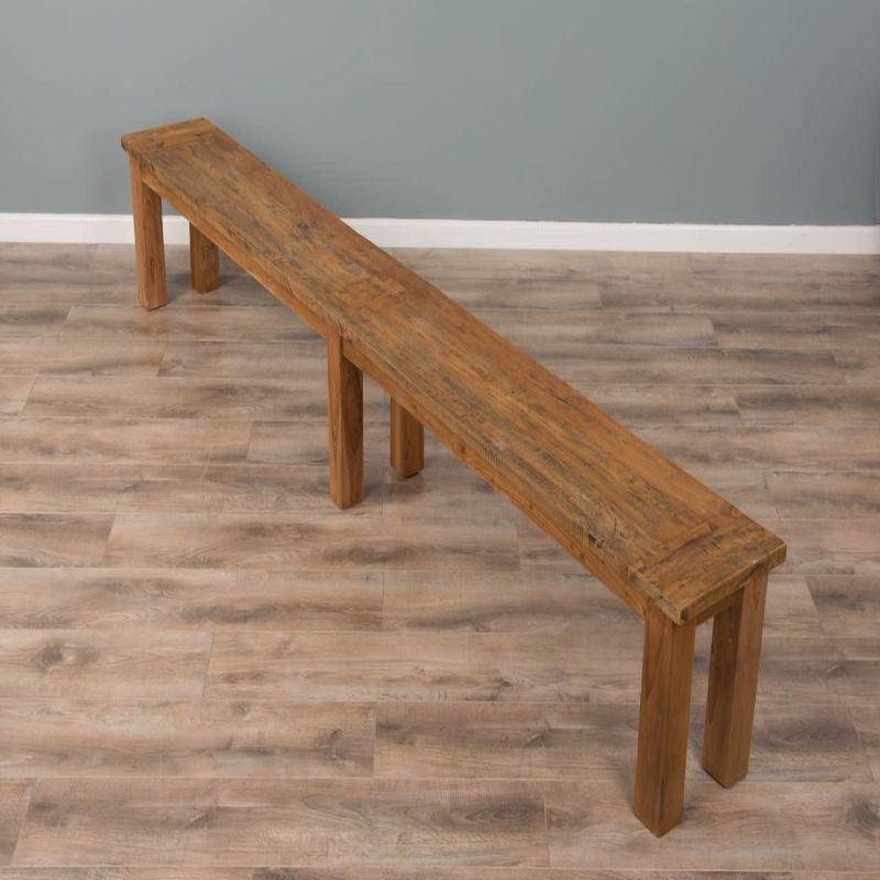 3m Reclaimed Teak Mexico Backless Bench