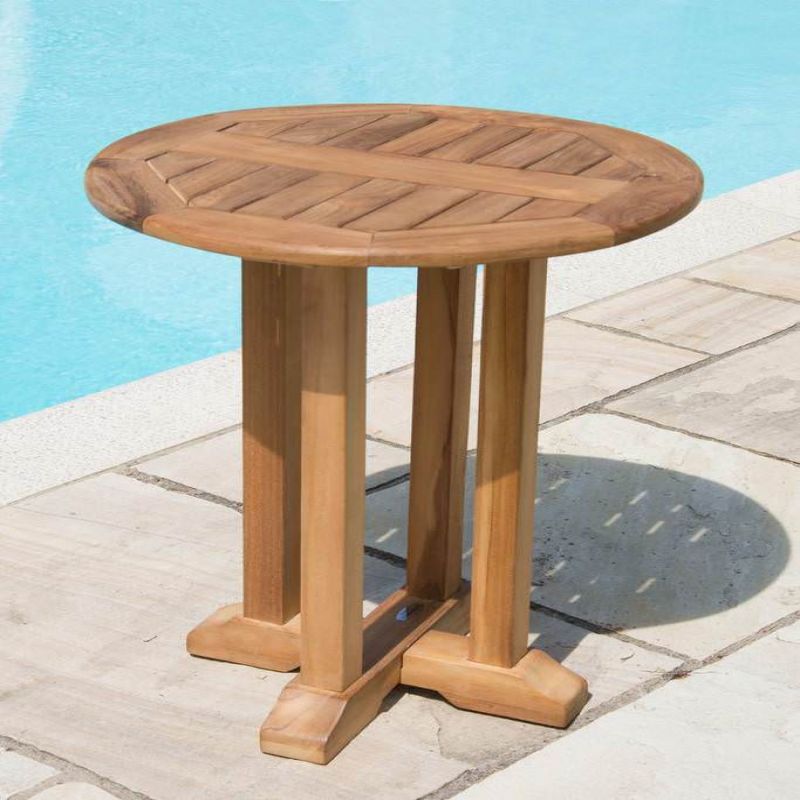 60cm Teak Circular Pedestal Table