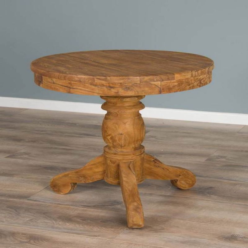60cm Reclaimed Teak Circular Pedestal Table