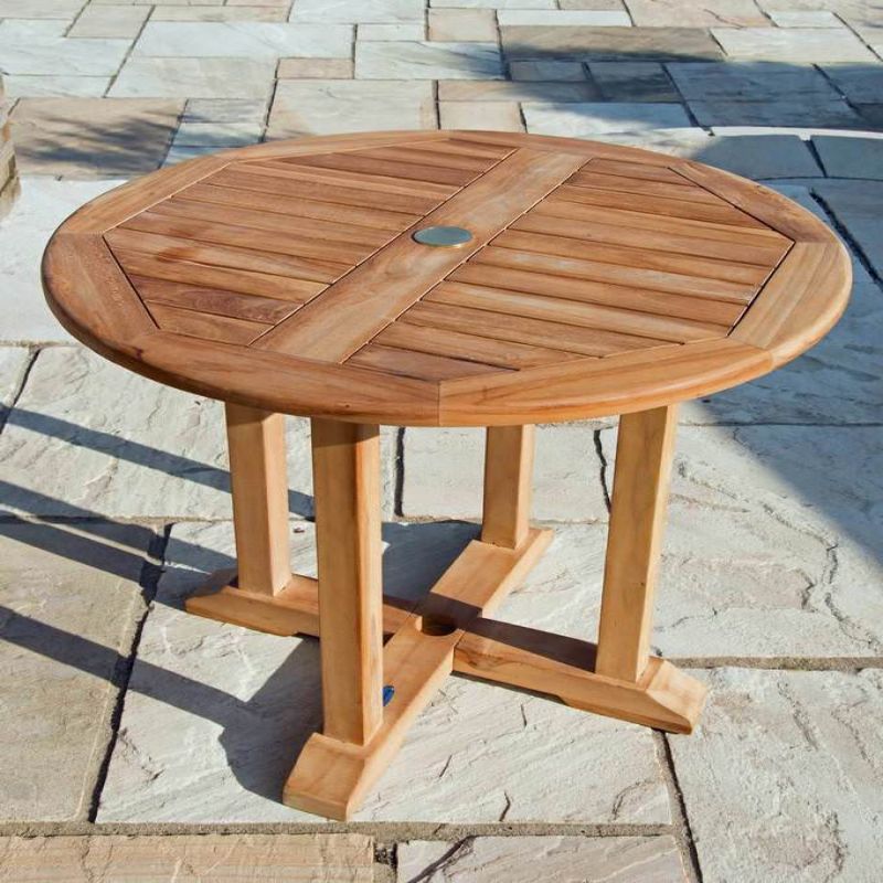 80cm Teak Circular Pedestal Table
