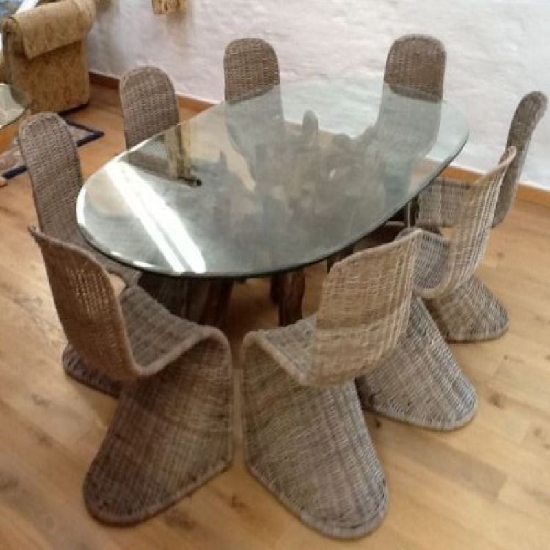 200cm Reclaimed Teak Root Oval Dining Table