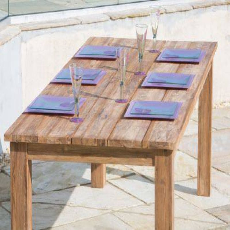 2.4m Rustic Reclaimed Teak Open Slat Dining Table