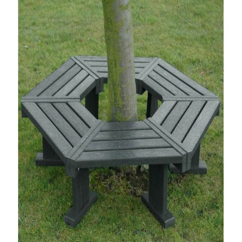 Recycled Plastic Hexagonal Backless Tree Seat