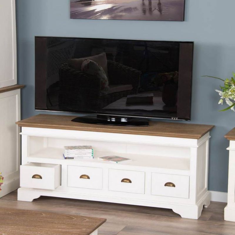 Brocante TV Unit with Four Drawers - 125cm x 40cm
