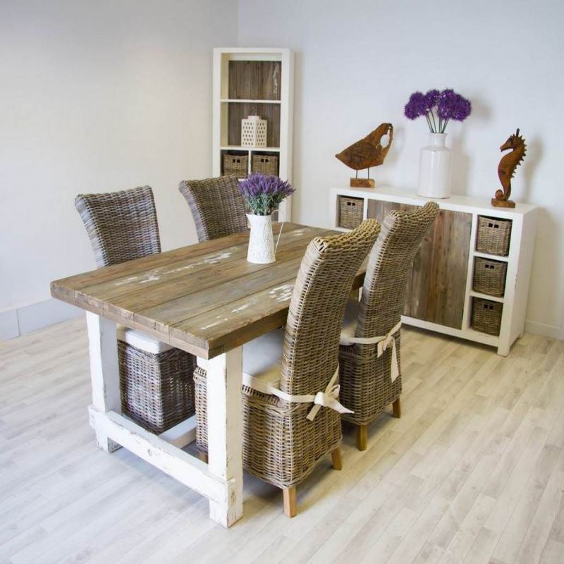 1.8m Coastal Dining Table with 4 Latifa Chairs