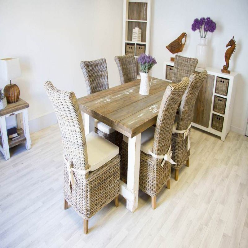 1.8m Coastal Dining Table with 6 Latifa Chairs