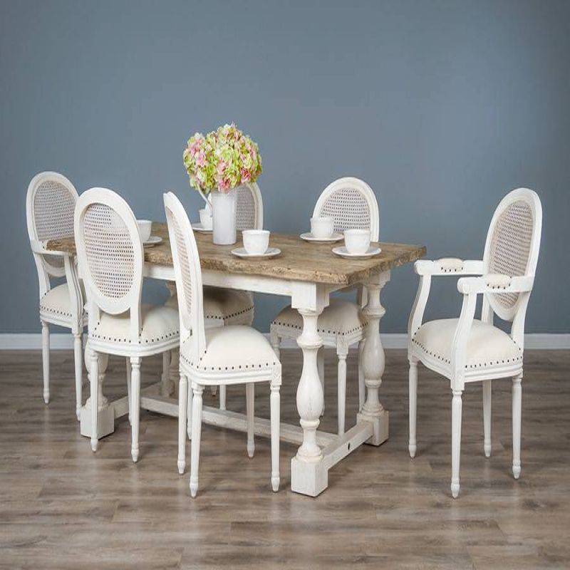 2m Ellena Dining Table with 4 Ellena Chairs & 2 Armchairs