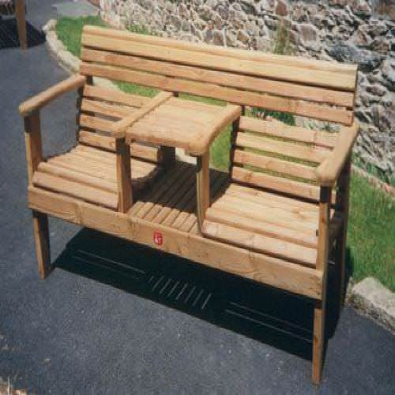 Douglas Fir Woodland Garden Bench with Table
