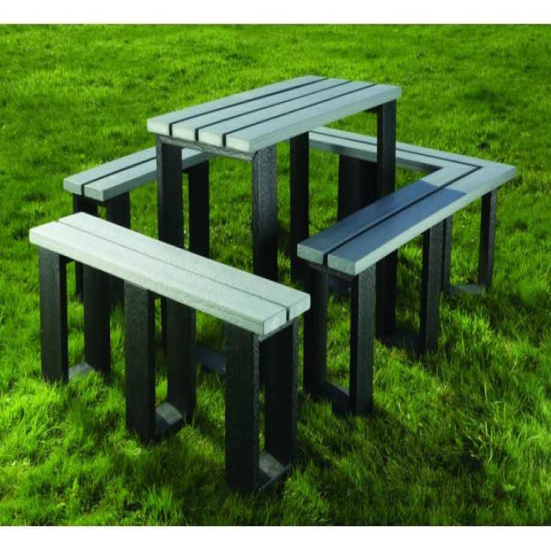Recycled Plastic Modular Set - Table, U Seat & Bench