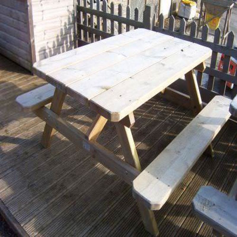Swedish Redwood Picnic Bench with Optional Disabled Access