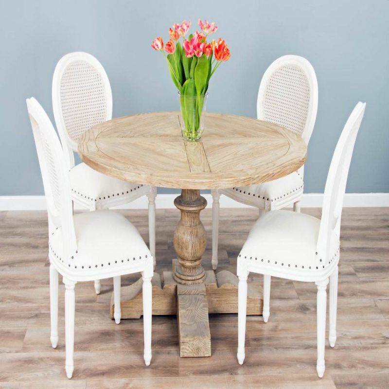 1.3m Farmhouse Pedestal Dining Table with 4 Ellena Chairs