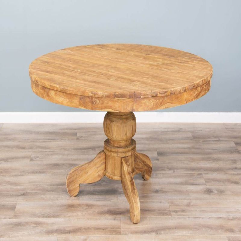 1.5m Reclaimed Teak Circular Pedestal Dining Table