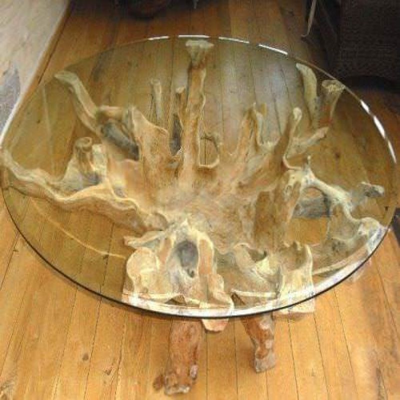 200cm Reclaimed Teak Root Circular Dining Table 