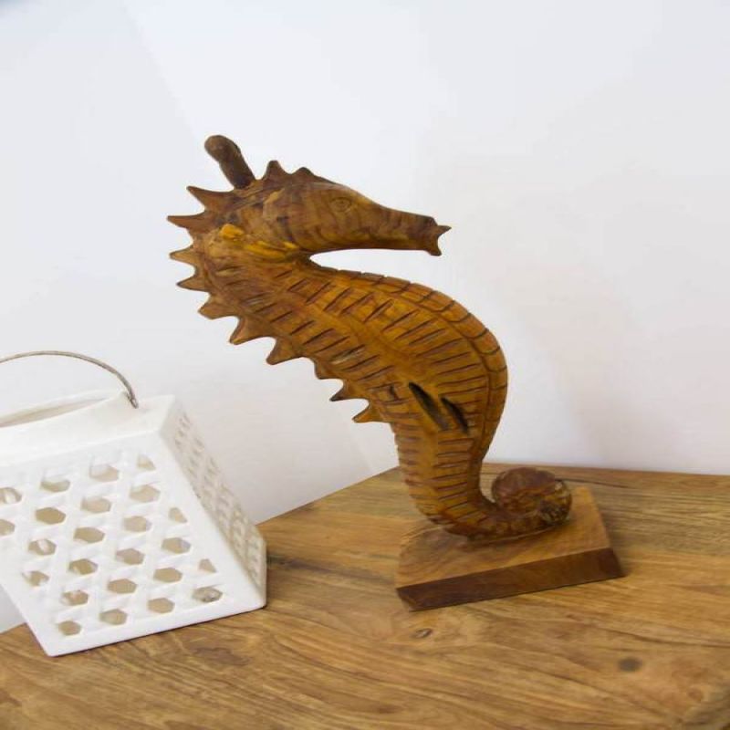 Reclaimed Teak Root Sculpture - Seahorse