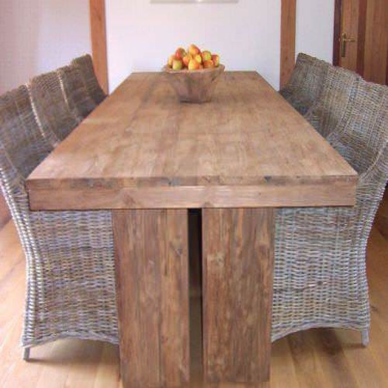 3m Reclaimed Teak Tangerang Dining Table with 8 Donna Chairs