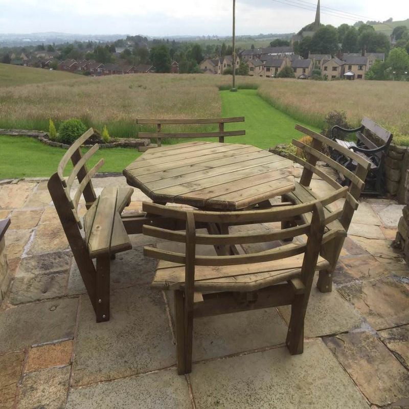 Octagonal Picnic Bench - With Backrest