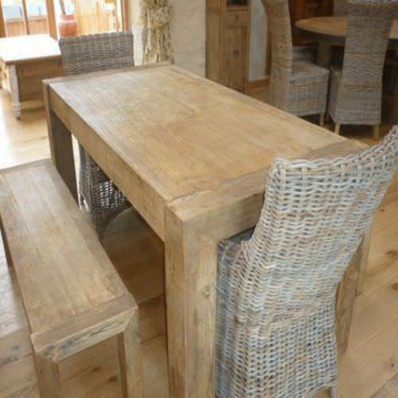 1.8m Reclaimed Elm Chunky Style Dining Table with 2 Donna Chairs & 2 Backless Benches