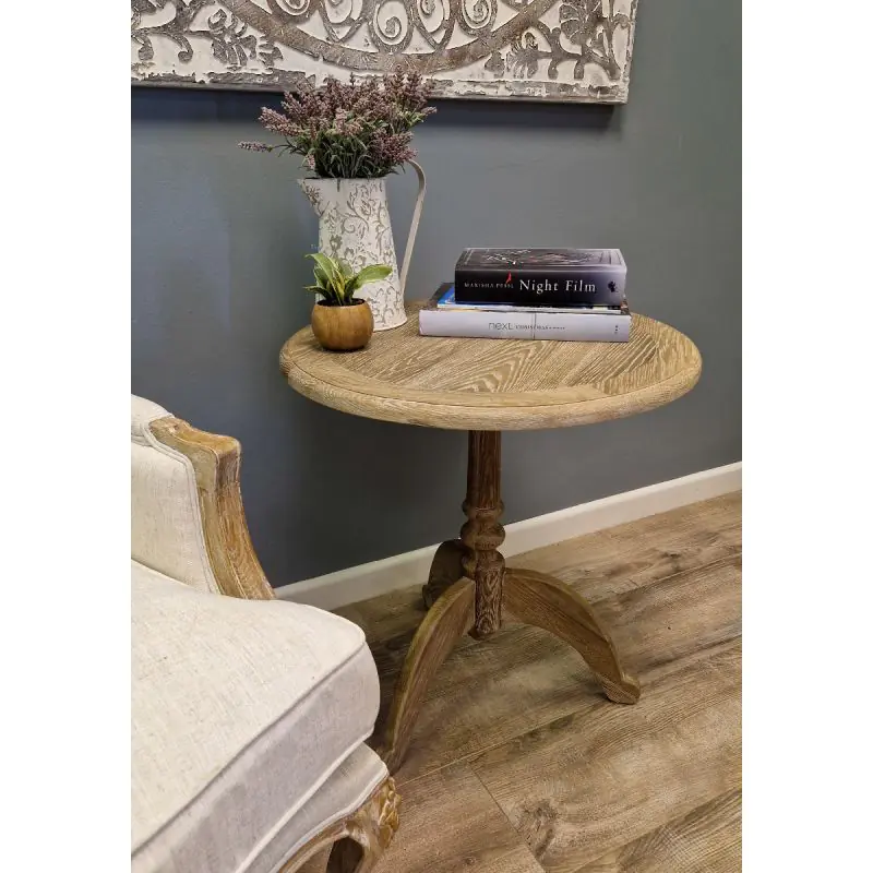 60cm American Oak Circular Hall Table