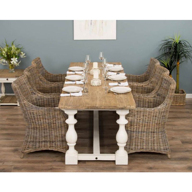 2.4m Ellena Dining Table with 6 Donna Chairs