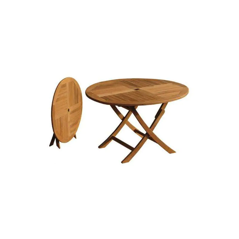 1m Teak Circular Folding Table 