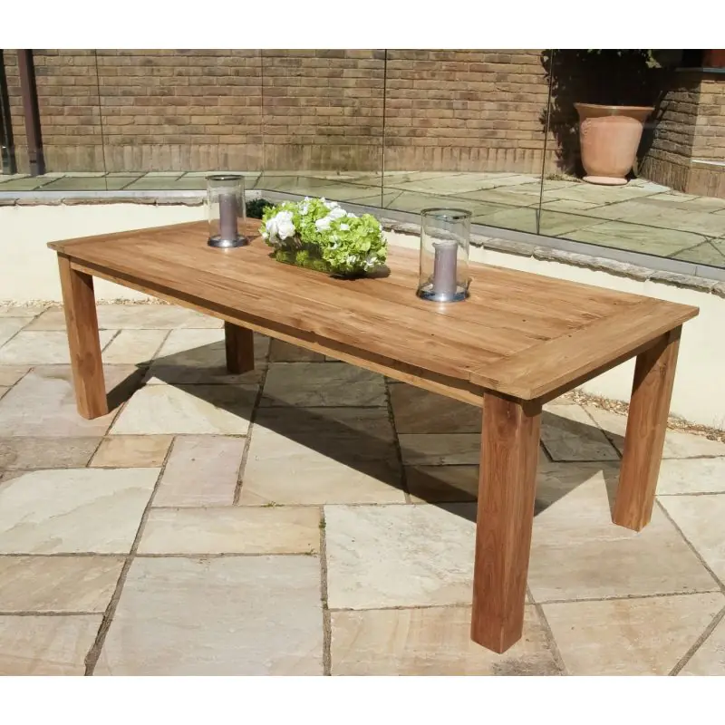 2.4m Reclaimed Teak Outdoor Open Slatted Table