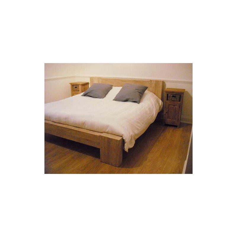 Reclaimed Teak Natural Finish Chunky Bed Frame