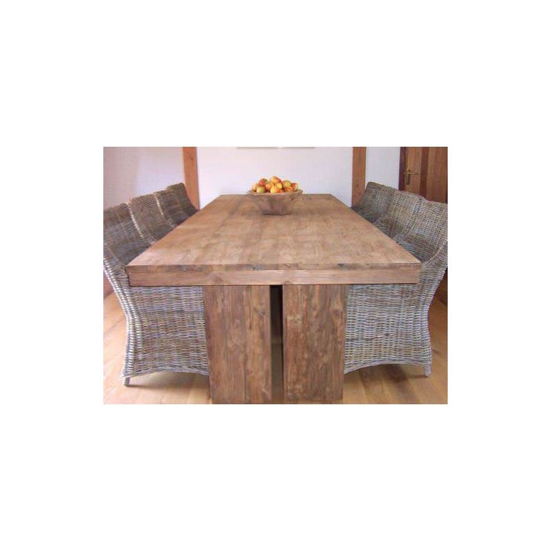 3m Reclaimed Teak Tangerang Dining Table with 8 Donna Chairs