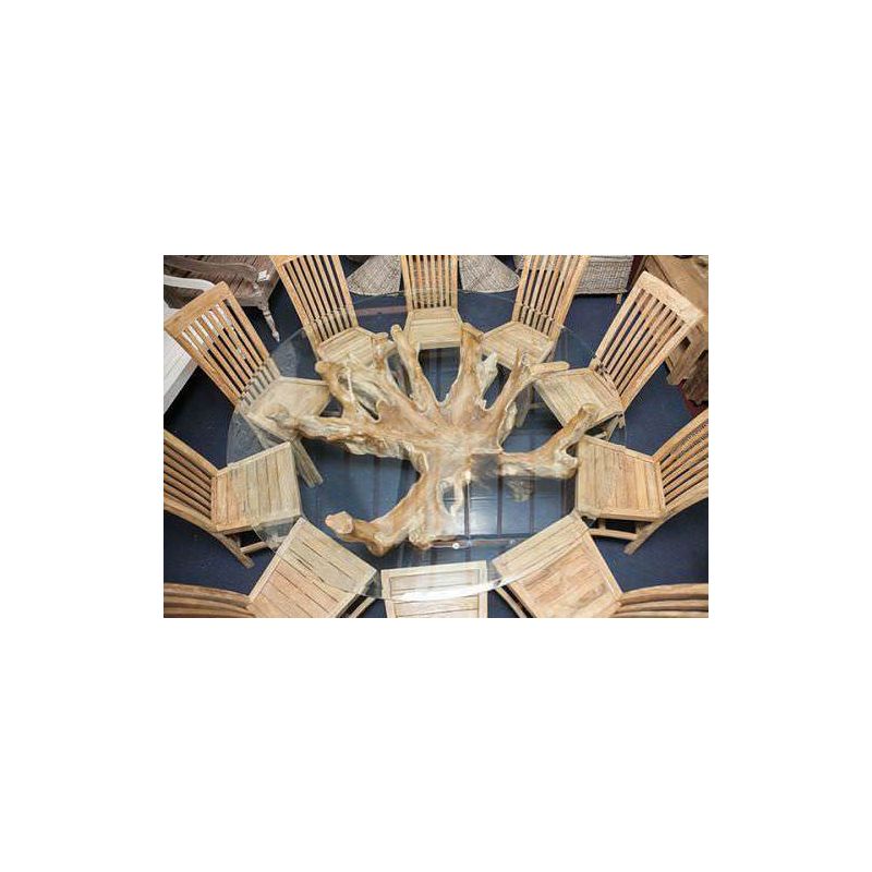 180cm Reclaimed Teak Root Circular Dining Table