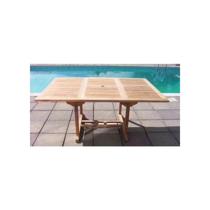 1.2m x 1.2m-1.8m Teak Square Extending Table with 6 Marley Chairs - 5