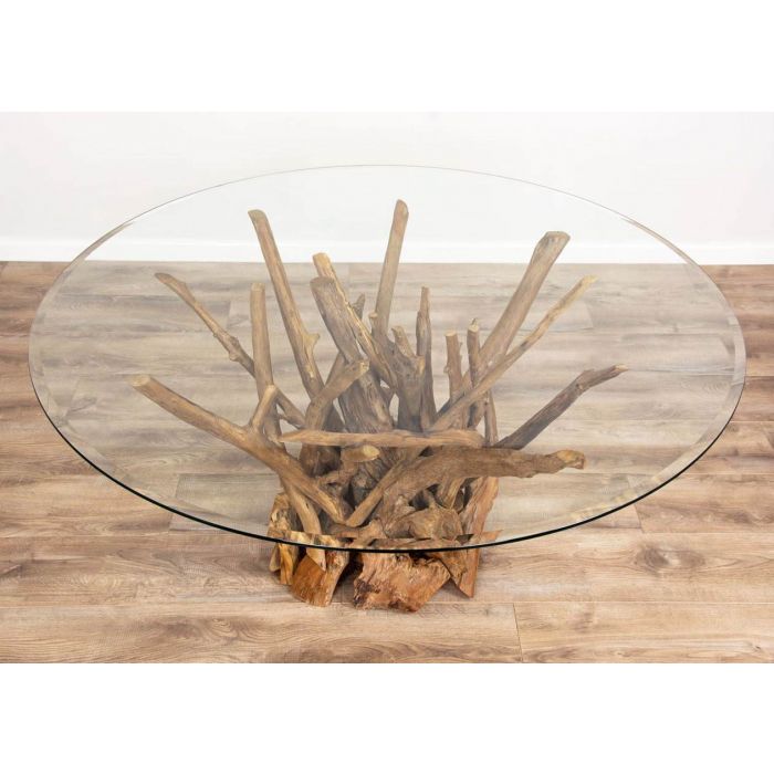 1.5m Reclaimed Teak Root Piece Circular Dining Table - 3