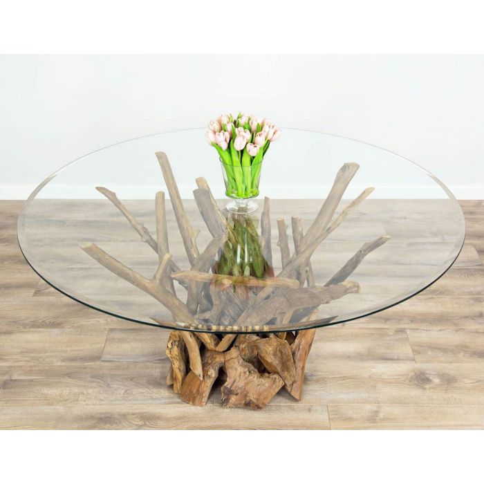 1.5m Reclaimed Teak Root Piece Circular Dining Table - 1