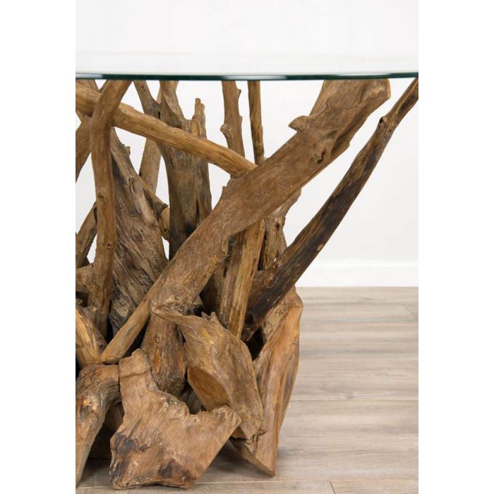 1.5m Reclaimed Teak Root Piece Circular Dining Table - 6