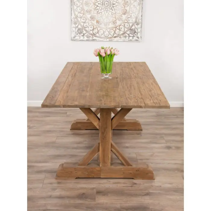 2.4m Reclaimed Teak Refectory Dining Table - 1