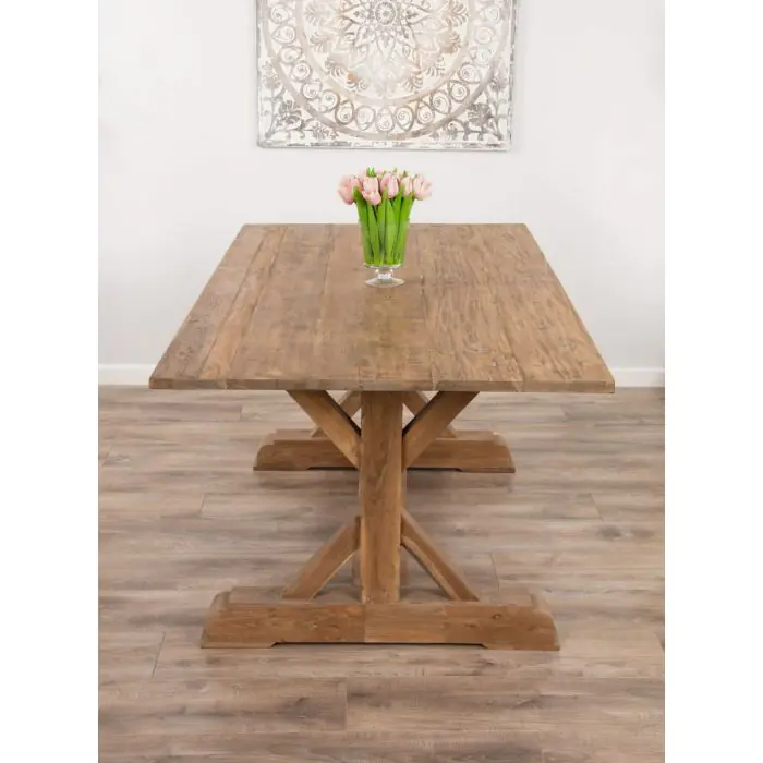 2.2m Reclaimed Teak Refectory Dining Table - 2