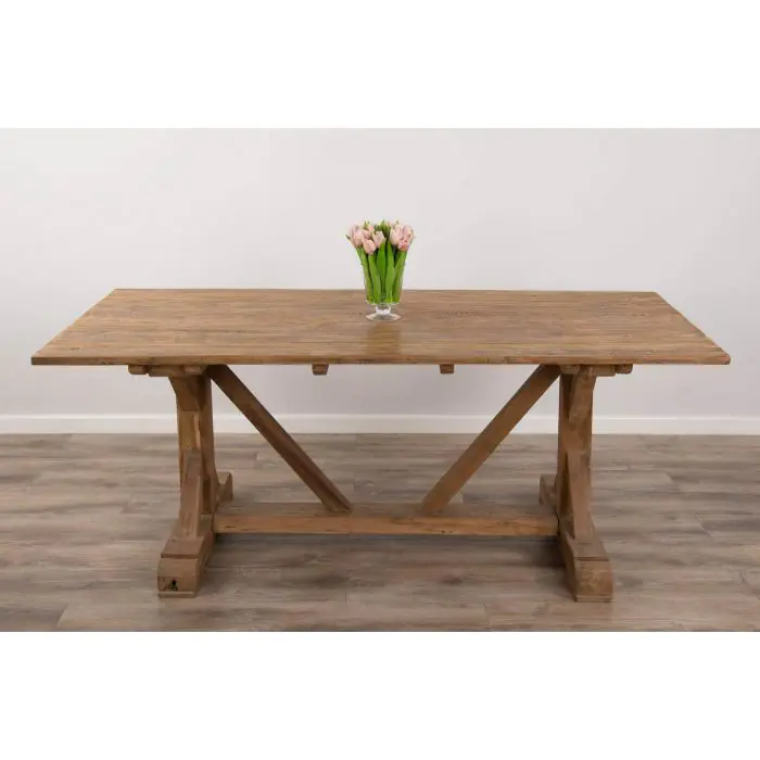 2m Reclaimed Teak Refectory Dining Table - 2