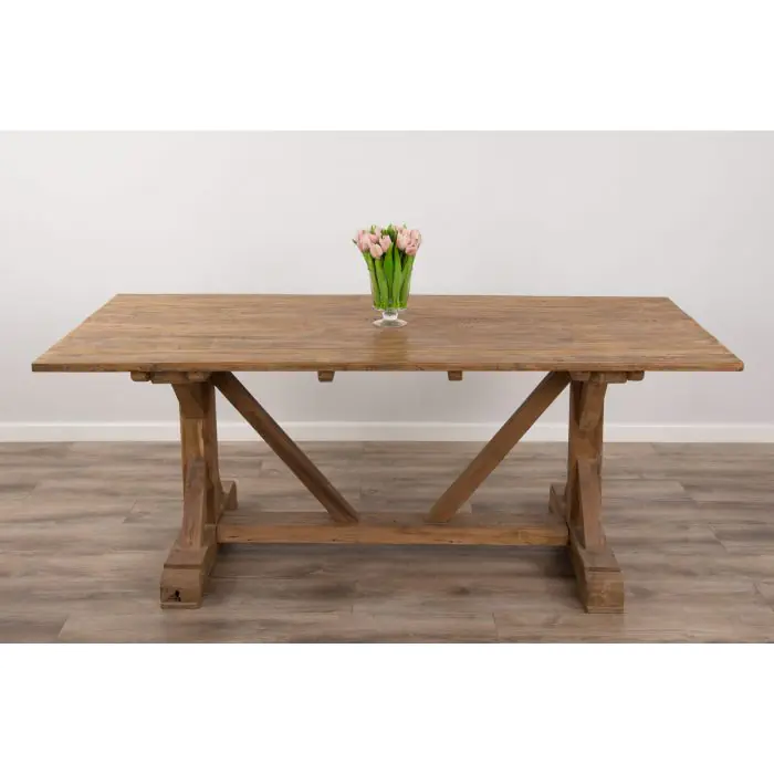 2.2m Reclaimed Teak Refectory Dining Table - 1