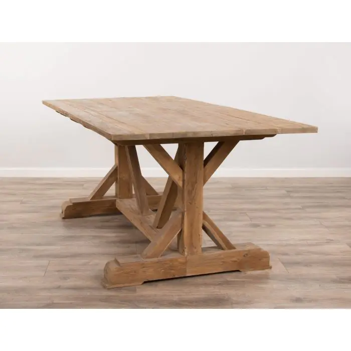 2.4m Reclaimed Teak Refectory Dining Table - 3