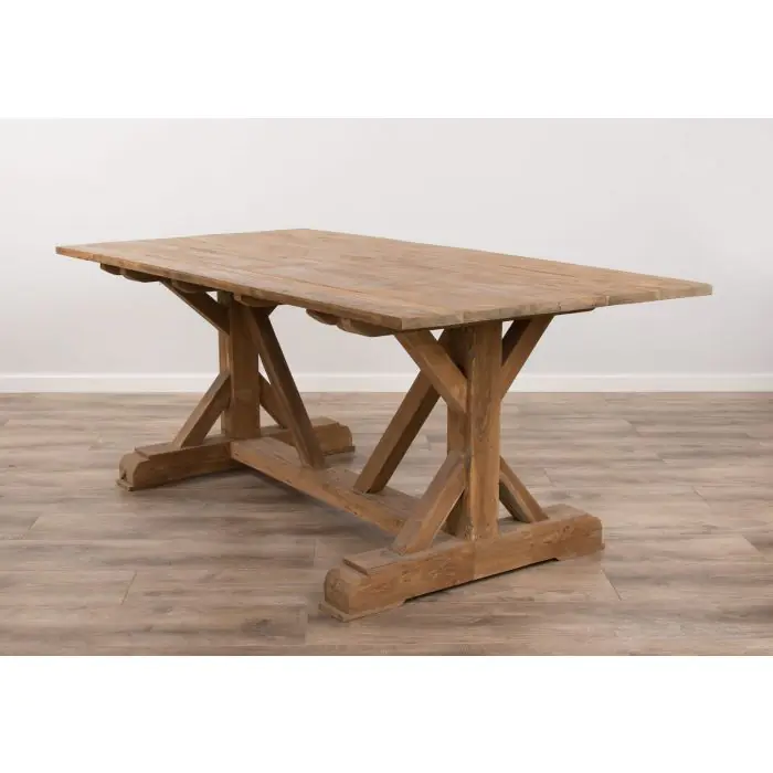 2.2m Reclaimed Teak Refectory Dining Table - 6