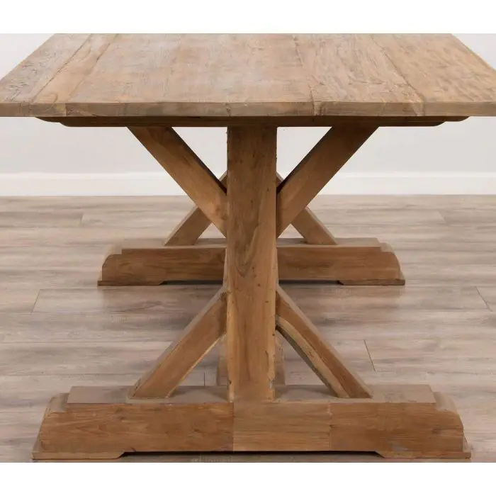 2m Reclaimed Teak Refectory Dining Table - 7