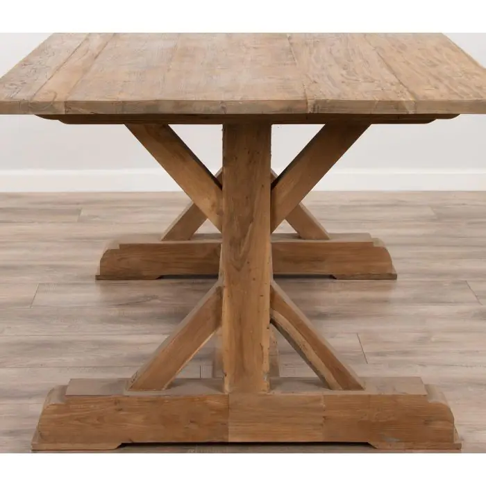 2.4m Reclaimed Teak Refectory Dining Table - 4