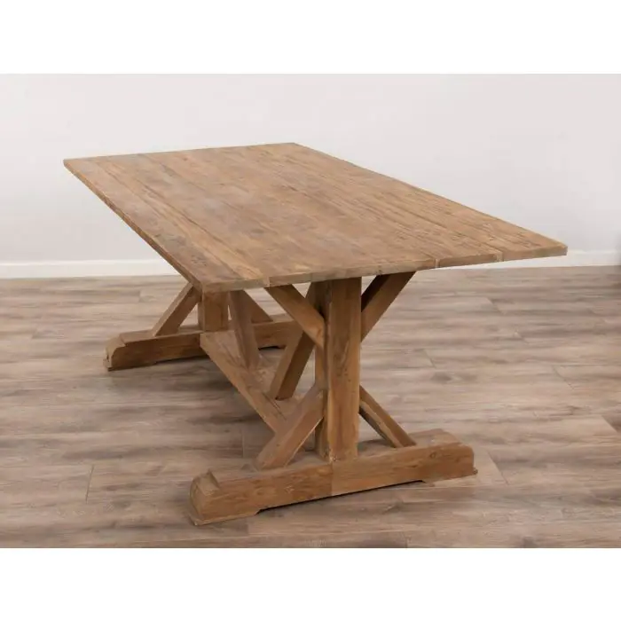 2m Reclaimed Teak Refectory Dining Table - 4